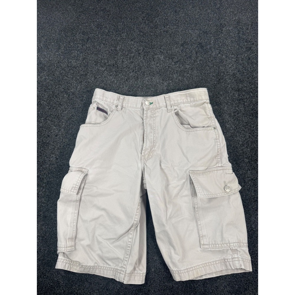 VTG Tommy Hilfiger Jeans Cargo Shorts Mens 31 Khaki Flag Logo 90s Y2K